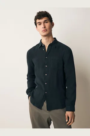 Paul Smith Blue Long Sleeve 100% Linen Shirtmedium