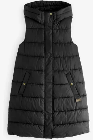 Barbour Greyson lang gewatteerde zwarte bodywarmer36