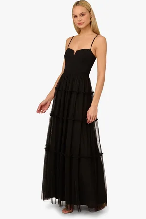 Adrianna Papell Adrianna by Mesh Strapless Black Long Dress40