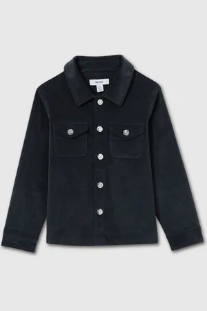 Reiss Vendetta Velvet Press-Stud Overshirt6