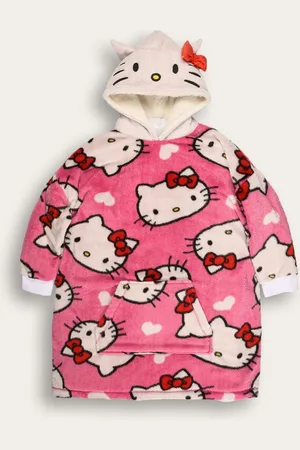 Brand Threads Hello Kitty Womens Hooded BlanketEén