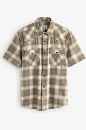 Next Short Sleeve Check Twin Pocket Western 100% Cotton ShirtL
