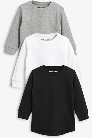 Next Long Sleeve Textured 100% Cotton T-Shirts 3 Pack (3mths-7yrs)9