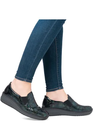 Rieker Womens Green Wedge Slip-On ShoesEU 36 (UK 3.5)
