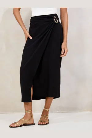 Lipsy London Touch of Linen Wrap Midi SkirtEU 40 (UK 12)