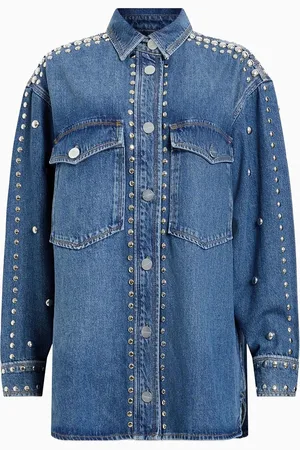 AllSaints AllSaints Alba Stud 100% Cotton Shirtlarge