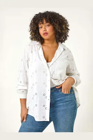 Roman Curve Broderie Collared Shirt54
