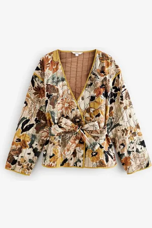 Next Omkeerbare gewatteerde kimono-jas van 100% katoenS