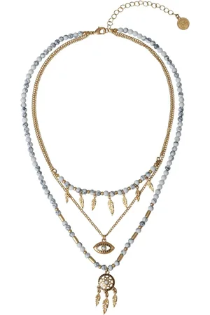 Bibi Bijoux Gold Tone Dreamcatcher Beaded Layered Necklaceeen