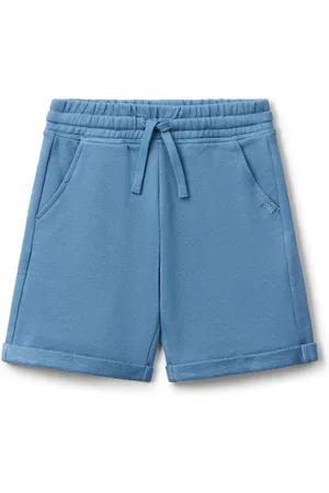 Benetton Boys Logo Drawstring Bermuda 100% Cotton Shorts116122cm