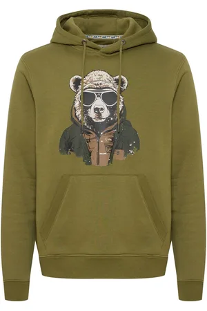 Blend Olive Animal Printed HoodieXXL