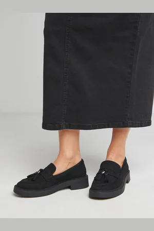 Simply Be Tassle Chunky Loafers In Wide Fiteu39