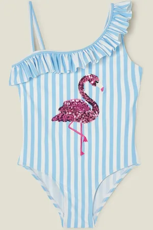 Accessorize Girls Flamingo Embellished Swimsuit122128cm