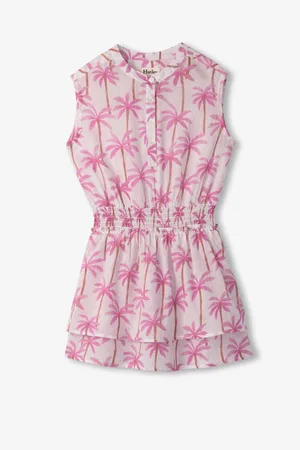 Hatley 100% Cotton Painted Palms Woven Play White Dress122128cm
