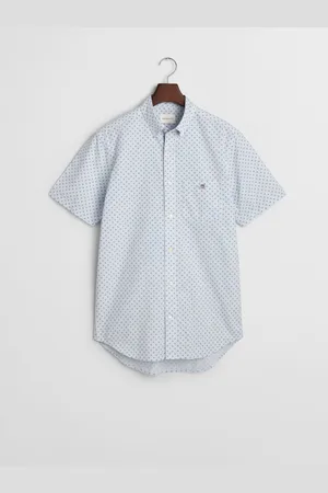 GANT 100% Cotton Regular Fit Short Sleeve Micro Print Shirtlarge