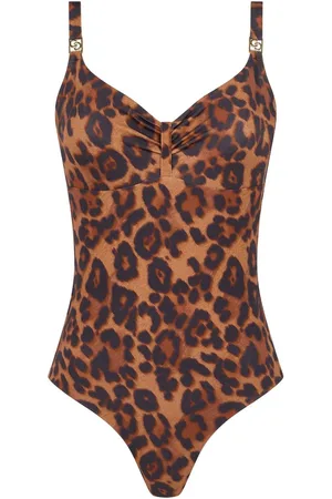 Chantelle Sauvage Underwired Leopard Print Swimsuit80 DD