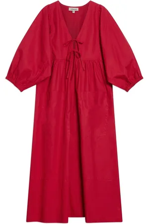 Albaray Red Tie V-Neck 100% Organic Cotton Dress38