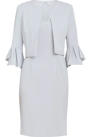 Gina Bacconi Silver Melissa Crepe Dress And Jacket Set44
