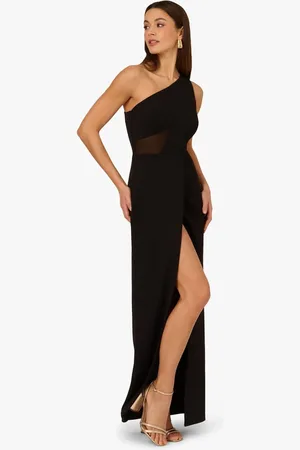 Adrianna Papell Knit Crepe Long Black Dress40