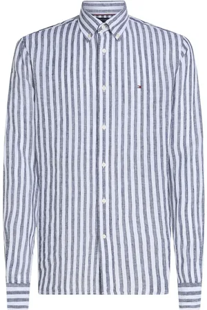 Tommy Hilfiger Regular Fit Essential Stripe 100% Linen ShirtX-large