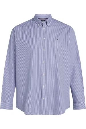 Tommy Hilfiger Regular Fit Plus Flex Poplin Stripe 100% Cotton Shirt5XL
