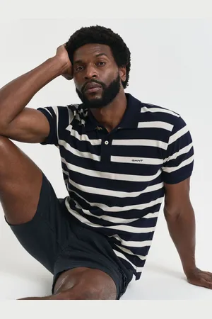 GANT Striped 100% Cotton Polo Shirtlarge
