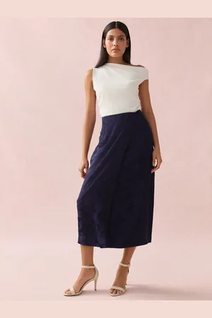 Next Satin Jacquard Midi Sarong SkirtEU 50 Regular (UK 22 R)