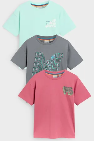 Paul Smith Boys Red/Mint Green 100% Cotton Signature Relaxed T-Shirts Set 3 Pack152158cm