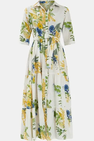 Accessorize Floral Print Maxi Shirt 100% Cotton Dresssmall