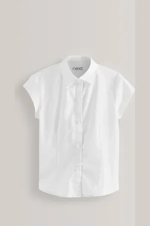 Next Touch Fastening Cotton Rich Stretch Short Sleeve School Shirt (3-17yrs)14 Jaar (164cm)