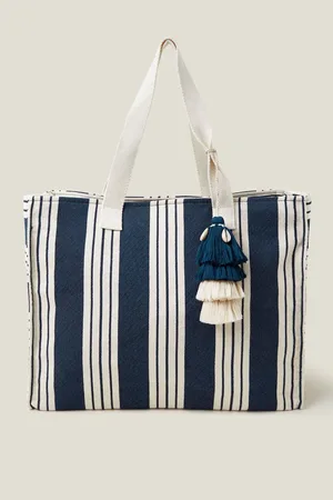 Accessorize Large Stripe Beach BagEén