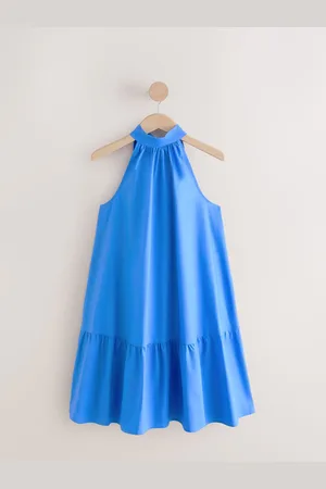 Next 100% Cotton Halter Tie Neck Sleeveless Tiered Mini Dress48