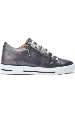 Moda In Pelle White Bramleigh Hidden Wedge Leather Trainers With Side Zip DetailEU 37 (UK 4)