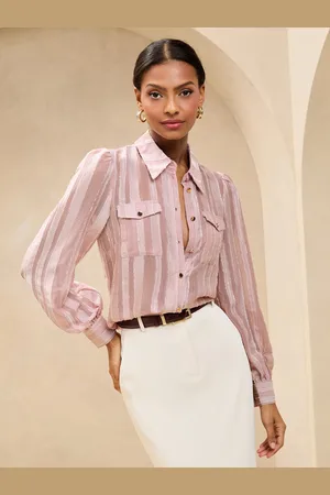 Lipsy London Utility Stripe Burnout Shirt36