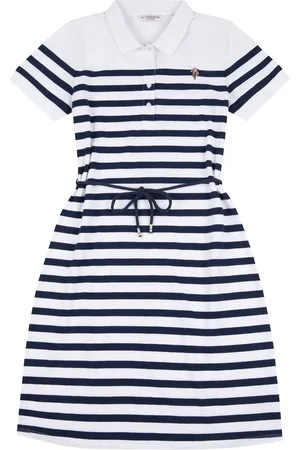 U.S. Polo Assn. U. S. Polo Assn. Womens Relaxed Stripe Polo DressL