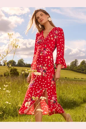 Love & Roses Midi-jurk met print en klokmouwen50