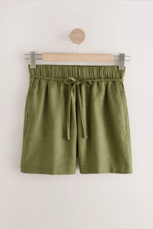 Next Tie Waist Linen Blend Boy ShortsEU 40 Petite (UK 12 P)
