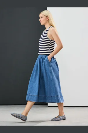 Next Full A-line Denim 100% Cotton Midi Skirt12 P