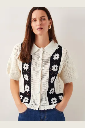Monsoon Kin Short Sleeve Crochet ShirtX-large