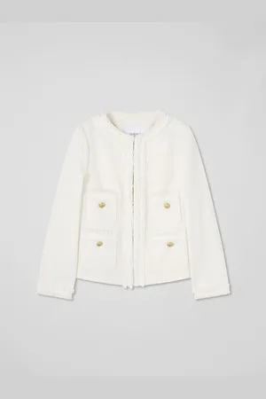 LK Bennett Charlie Petite Italian Recycled Cotton Blend Tweed Jacket42