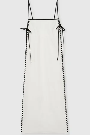 Reiss Dakota linnen midi-jurk met strikbandjesEU 38 (UK 10)