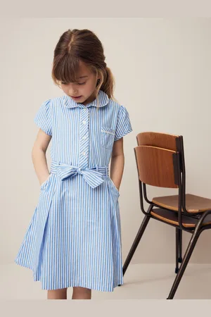 Next 100% Cotton Rich Belted School Dress With Scrunchie (3-14yrs)5 Jaar (110cm)