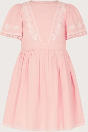 Monsoon Floral Embroidered Short Sleeve Dress9 Jaar (134cm)