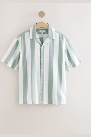 Next Waffle Textured Stripe Short Sleeve 100% Cotton Shirt2X-Large