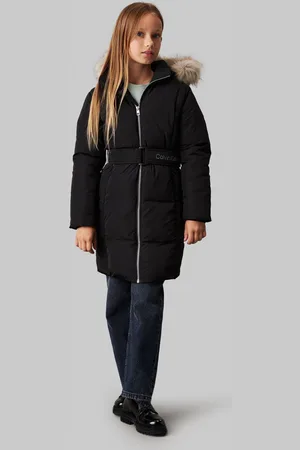 Calvin Klein Klassieke imitatiebontjas met ceintuur12 Jaar (152cm)