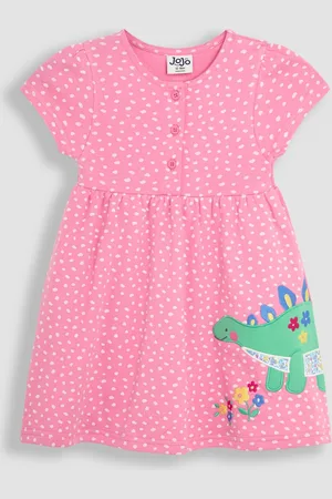 JoJo Maman Bébé Appliqué Button Front 100% Cotton Dress110116cm