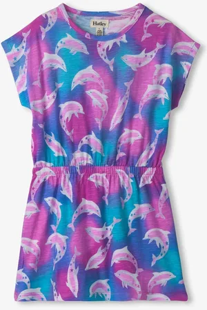 Hatley Purple Airbrush Dolphins Relaxed Dress116122cm