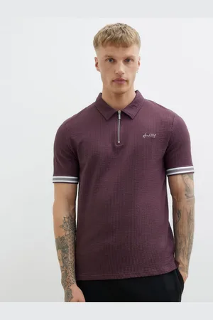 River Island Slim Fit Tipped Embroidered Polo Shirtsmall