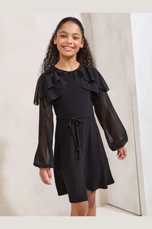 Lipsy London Layered Flutter Long Sleeve Dress (5-16yrs)116122cm