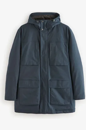 Next Regenbestendige gewatteerde parka met 4 zakkenL
